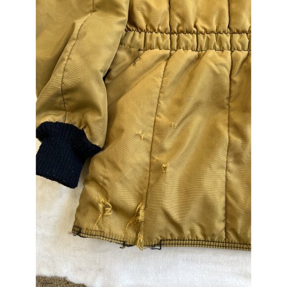 Vintage RefrigiWear Jacket Size L Yellow Parka Coat Fleece Collar Work USA - Picture 12 of 16